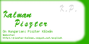 kalman piszter business card